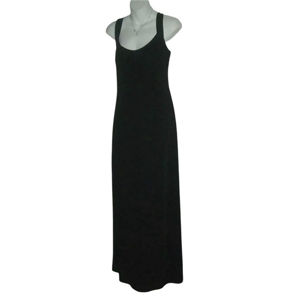 Edith Flagg Dress Three Flaggs Vintage 70s Black Maxi Audrey Hepburn Classic Lbd - Picture 4 of 11